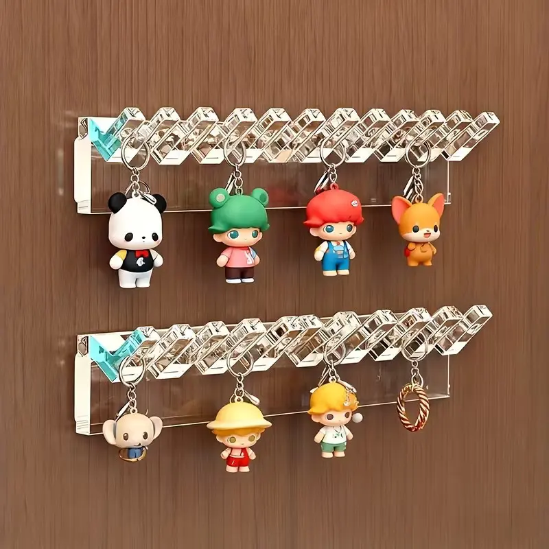 Wall-Mounted Transparent Acrylic Jewelry Storage Hooks, Durable Polished Plastic Multi-Functional Hooks for Necklaces Earrings Rings Bracelets Key Hook Includes Hooks