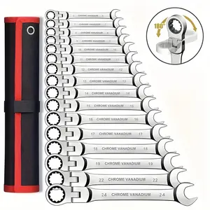 16pcs/8pc Multifunctional Ratchet Wrench Set, Dual Direction Torque, Industrial Grade 72 Tooth Design, Durable Chrome Vanadium Steel Teeth, Socket Ratchet Wrench