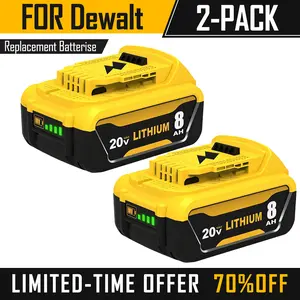 2Pack 8.0Ah Replacement for Dewalt 20V Max Lithium Batteries Compatible withDewalt Battery DCB208 DCB200 DCB206DCB205 DCB204 Cordless Power Tools summervibes volt capacity