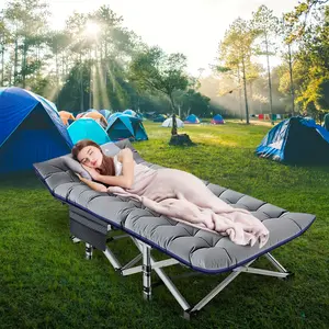 75" Folding Bed Cot With Double-Sided Mattress, Portable Folding Guest Bed, Heavy Duty Sleeping Bed Cot, Camping Bed Cot With Carry Bag