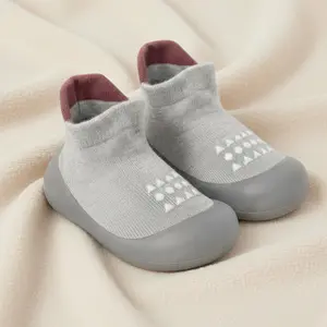 Non-Slip Baby Sock Shoes Toddler Sneakers Soft Flexible Rubber Sole Easy On Off Breathable Memory Foam Cute First Walking Shoes 6-24 Months  Cozy Safe Ultra Soft Comfort