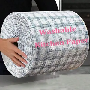 Soft Kitchen Towel Roll, Disposable Paper Towels, Reusable Wet Dry Cloth, Oil-Proof Cleaning Tool, Grid Pattern Washable, Outdoor Camping, Grid Pattern Design, Outdoor Ready, Reusable Cloths, Wipes