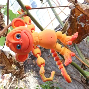 3D Printed Rock Climbing Articulated Monkey Figurine, Moving Doll Statue, Desktop Home Decor Gift, Holiday Party Present, Halloween Christmas