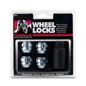 212 MAIN GORILLA 78641N Steel Acorn Type Chrome Finish Open End Lug Nut Security Lock, 14mm x 1.5 Thread Size, Wheel Security Accessory for Sports Collectibles