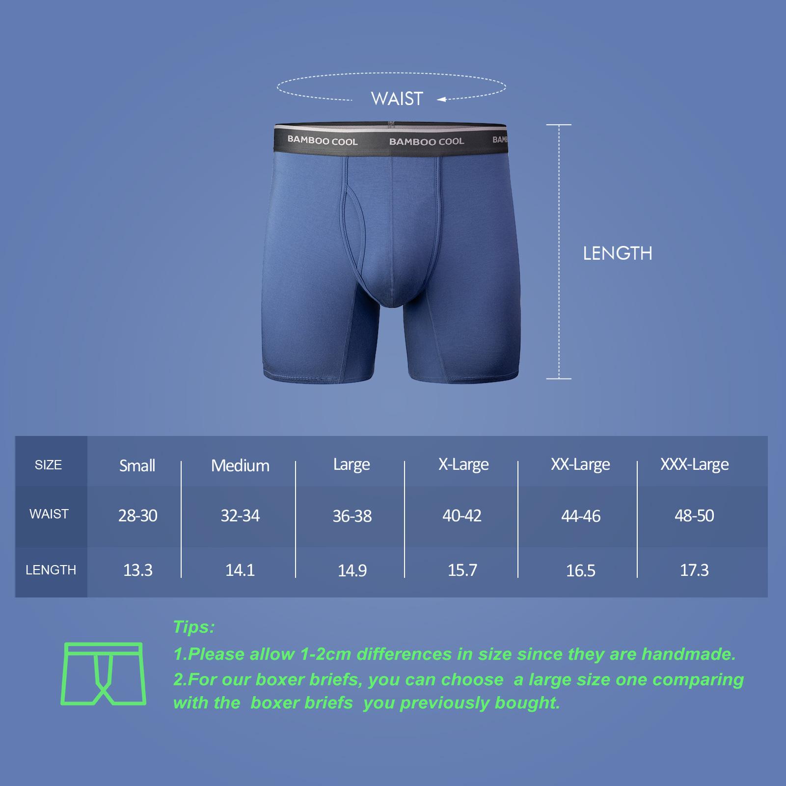 BAMBOO COOL Men's Boxer Briefs 7-Pack Ultra-Breathable 3D Support Pouch Tag-Free Waistband S to 3XL Comfortable Everyday Wear