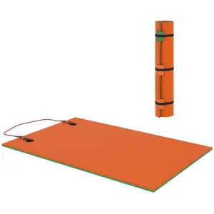9' x 6' Lily Pad Water Mat for 2 Adults, Floating Water Pad for Lake, Pool, Ocean, Beach, and Boating, Orange/Blue