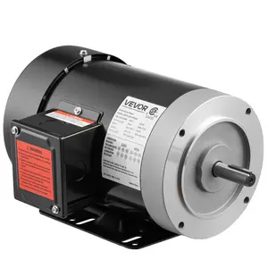 VEVOR 1 HP Electric Motor, 1725RPM Air Compressor Motor, CW/CCW Rotation, 5/8 inch Shaft Diameter, 1.88inch Shaft Length, 4.1N.m Torque, Three-Phase, TEFC Cooling, 230V/460V, 56C Frame