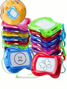 Mini magnetic drawing board set, portable and erasable doodle board, comes with a stylus, backpack, and keychain notebook, educational travel toy, suitable for creative drawing, writing, and doodling, colorful reusable writing board