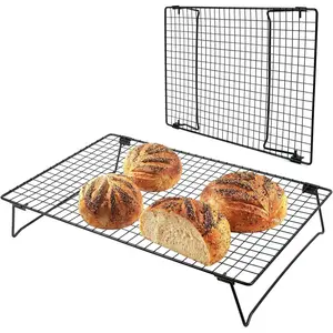 Heavy Duty Sourdough Cooling Rack 17×11×3 Inch Elevated Design Black 1PCS Baking Must Have Great Gift for Baking Lovers