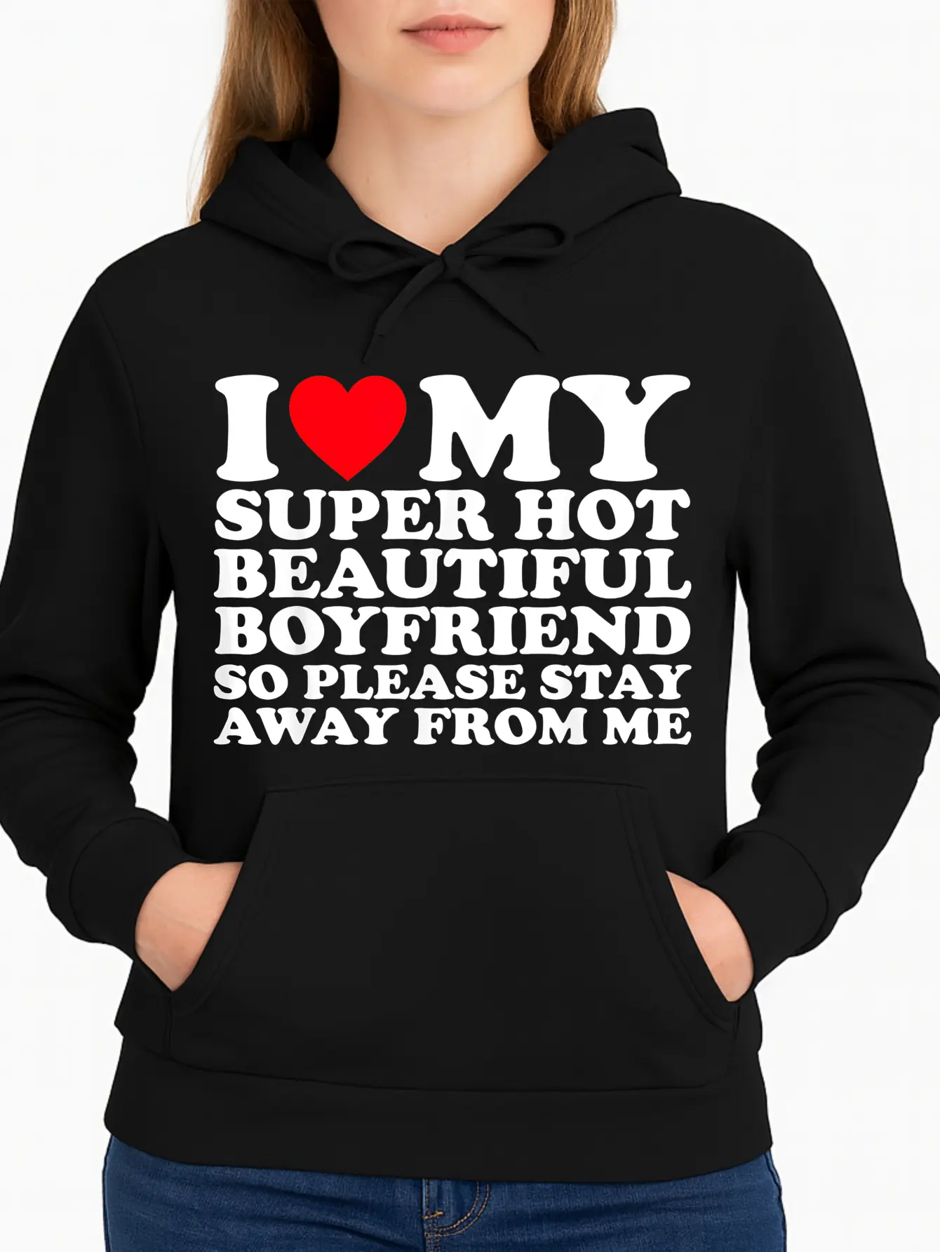 Women's Heart Graphic Hoodie Sweatshirt in Cozy Fleece Fabric, Breathable Regular Fit for Everyday Work, Made in USA, Minimalist, Longsleeves, Crew Neck