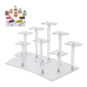 Acrylic Display Stand, 1 Count 10 Layer Clear Display Rack, Multifunctional Storage Rack for Cupcake, Perfume, Cosmetic, Home Organizer
