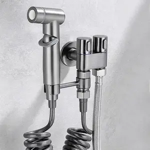 Stainless Steel Bidet Sprayer, High Pressure One in Two Out Bidet Sprayer, Bathroom Shower Head, Bathroom Fixture Sets
