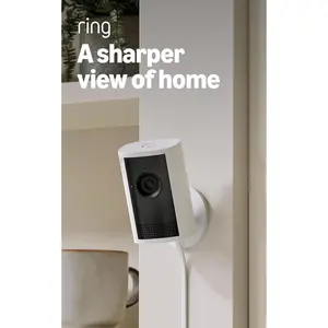 Indoor Camera Plus (latest model) for home or business safety, Retina 2K provides clear and realistic video quality, 4x enhanced zoom, low light aiming, white