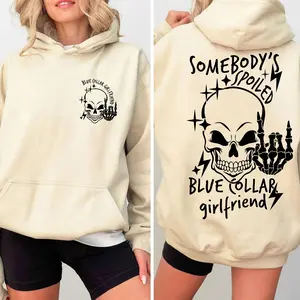 Somebody's Spoiled Blue Collar Girlfriend Hoodie, Spoiled By My Blue Collar Man Shirt, Cozy Blue Collar Pullover, Funny Gift For Women, Girlfriend, Wife Who Loves Her Hardworking Man