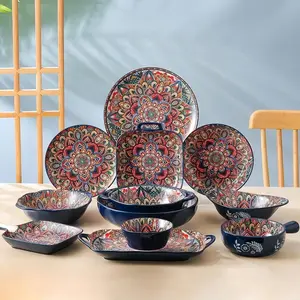 8-Piece Ceramic Dinnerware Set, Plates & Bowls for Microwave & Oven Safe, Perfect Housewarming Gift, Home Dining Essentials, Tableware Set, Dishware