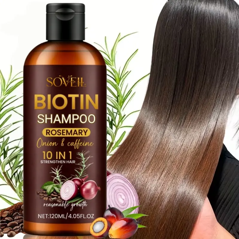 4.06oz Biotin & Caffeine Strengthen HAIR Shampoo, NOURISHES &, Rich In Rosemary, Onion BATANA, Healthy Hair, Cleanses Loose Scalp Debris, Split Ends, Make Thin Hair Look Thicker/ Fully, Volume Fortify，Halloween Hair Care Gifts