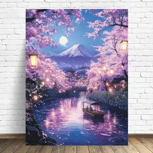 Diamond Painting Mountain Landscape Picture Of Rhinestones Tree Diamond Mosaic River DIY Embroidery Moon Unique Gift Embroidery Kit Stylish Embroidery Kit Diy Diamond Art