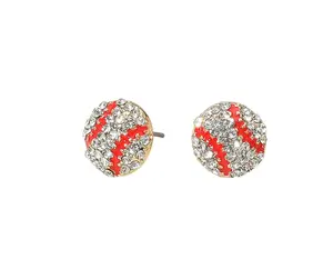 Rhinestone Baseball Stud Earrings