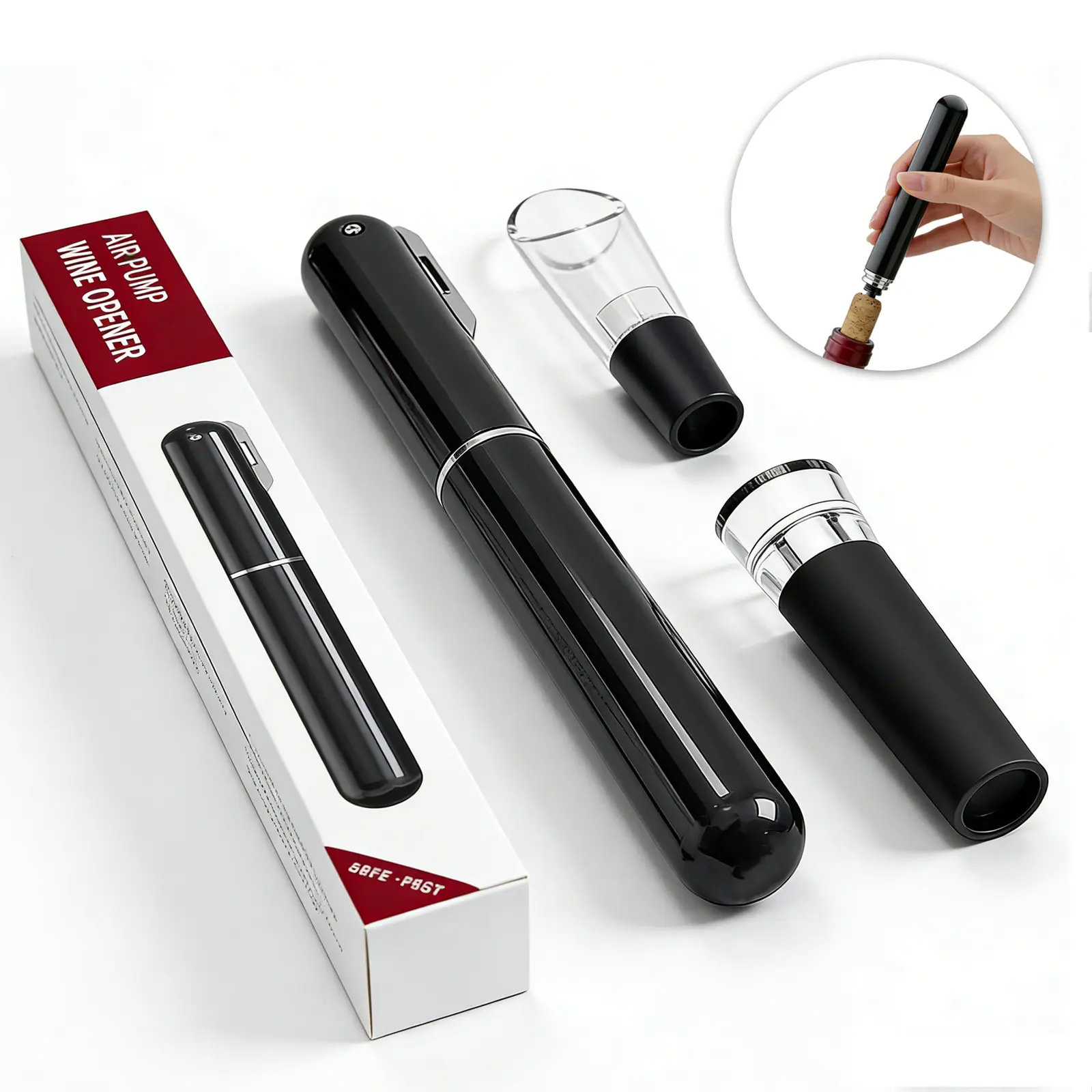 Air Pressure Wine Opener Set with Foil Cutter Vacuum Stopper & Drip-Proof Pourer Effortless Cork Opening for Home Restaurants Perfect Gift for Wine Lovers