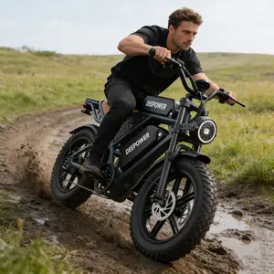 DEEPOWER Ebike 1500W Beast Power,125 Mile Range,UL 2849 Certified, 20" All-Terrain Fat Tires, 48V 20/35/60Ah Removable Battery, Quick-Charge Battery，Electric Bike for Adults,Full Suspension Electric Motorcycle onMountains/Snow/Sandy