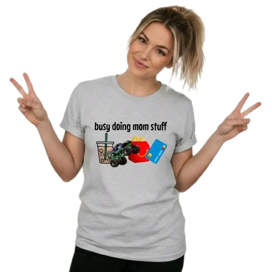 mom shirt busy doing mom stuff monster truck cute popular trending boy mama short sleeve tshirt