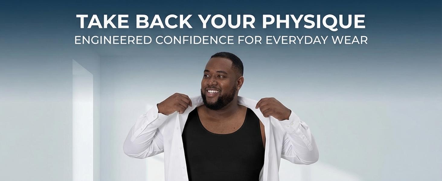 QORE LOGIQ Men’s Compression Shapewear Shirt (Tall Fit) – Tummy Control Slimming Undershirt | Seamless Body Shaper for Gym & Daily Wear Menswear QORE LOGIQ Men’s Compression Shapewear Shirt (Tall Fit) – Tummy Control Slimming Undershirt | Seamless Body Shaper for Gym & Daily Wear Menswear