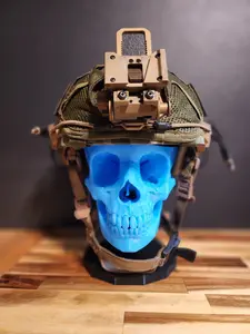 Glow in Dark Human Skull Stand: Headphone & Helmet Display