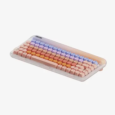 Lofree Retro 70s Colorful Design Computer Keyboard - Hot-Swap Keys, Wireless Keyboard Mouse Combo, Wired Option, 40g Switch, 1000Hz Poll, Multi-Platform OS Support, Triple Connect, Adjustable Backlight, Built-In Power