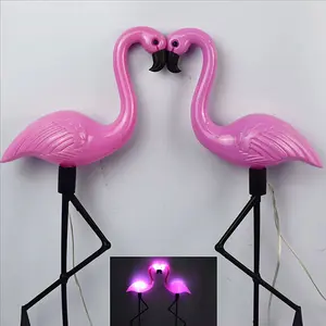 Solar outdoor courtyard light waterproof vila garden Flamingo style light,  upgraded vision Led linght for garden the one is single style and the other is one drive three style