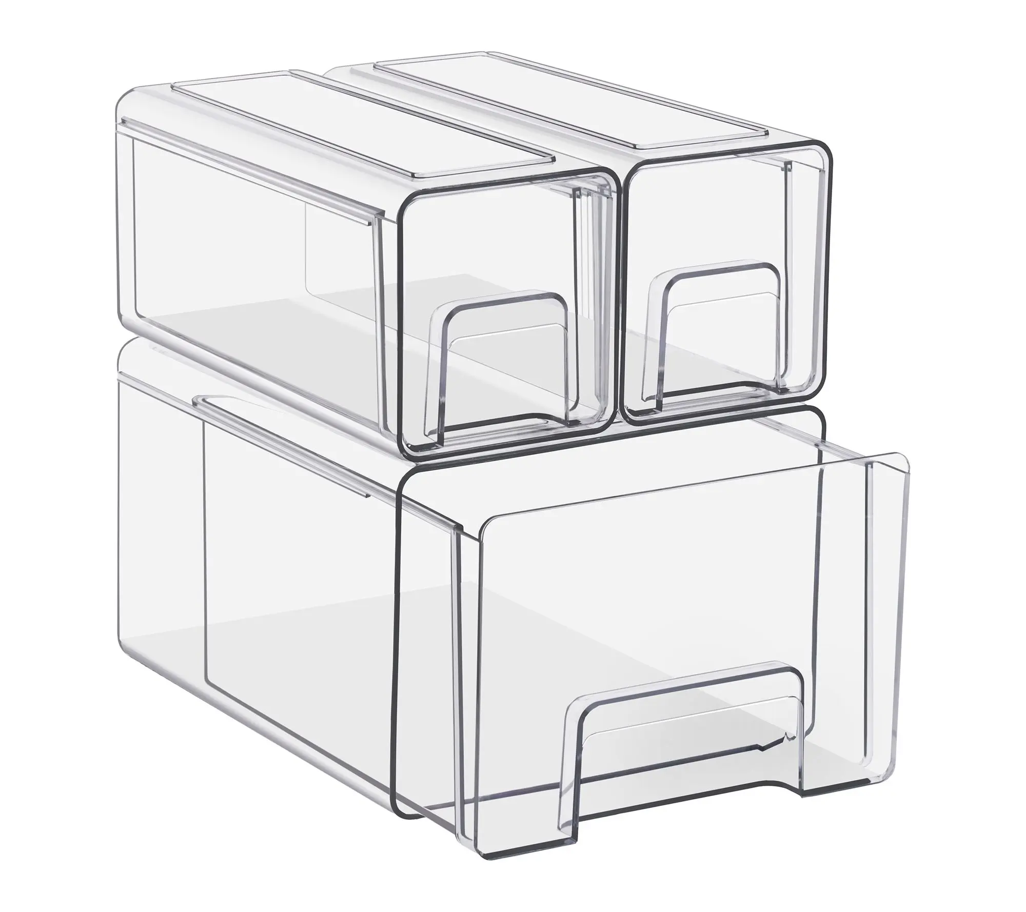 Sorbus Clear Stackable Storage Drawers with Handles