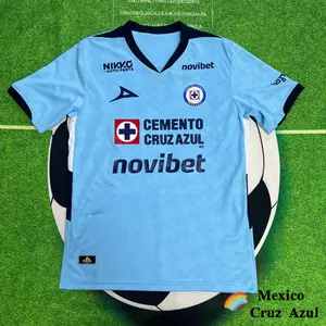 2526 Mexico League  Cruz Azul Home Light blue Away Green Goalkeeper Short Sleeve Top Soccer Jerseys LIGAMX Fan Edition