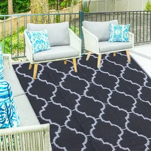 5x8 FT Reversible Mats, Outdoor Rug for Patio Clearance, Waterproof Carpet, Plastic Straw Rug for Indoor Outdoor, Floor Mat&Rug for RV Porch Camping Backyard Deck Balcony Beach Trailer