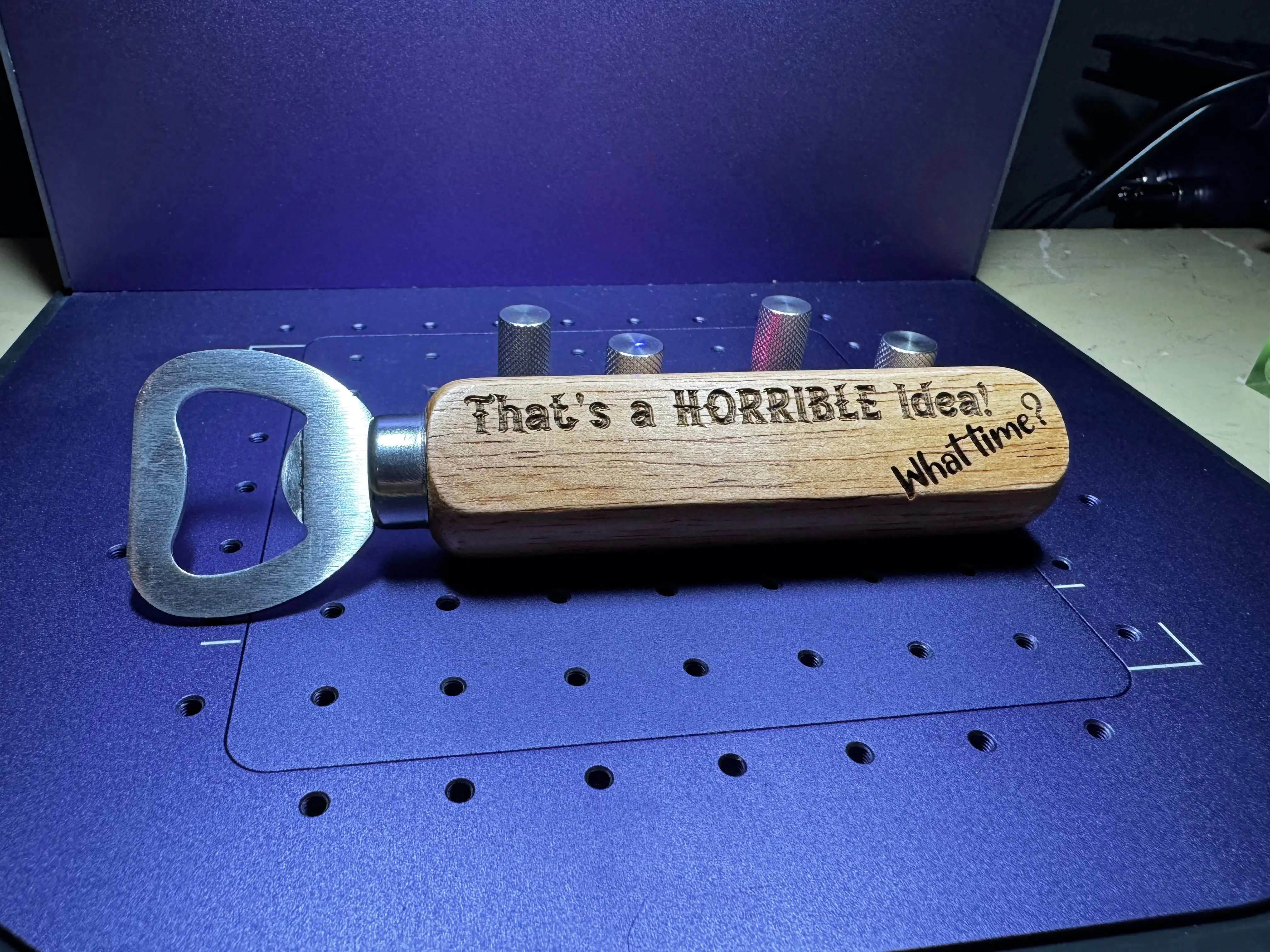 Custom Laser Engraved Bamboo Bottle Opener – Funny, Personal, Anything Goes