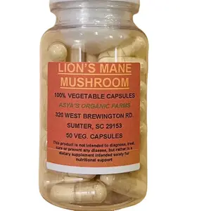 Organic Lion’s Mane Mushroom 50 500mg Vegan Capsules