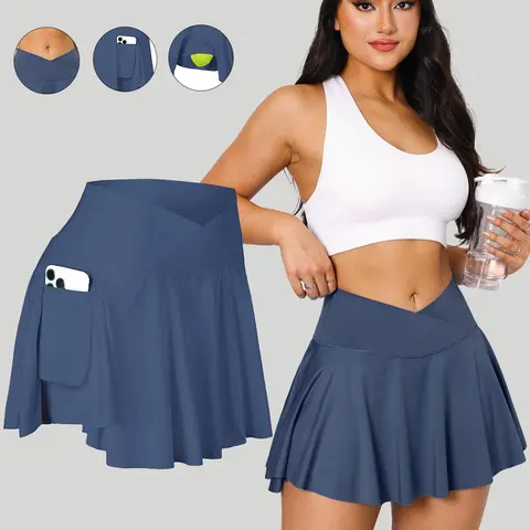 Women's Solid Color Skirt, Casual Sporty Mini Skirt for Tennis, Golf and Workout, Ladies Bottoms for All Seasons, Tennis Attire, Workout Skirts, Sports Skirts, Stretch Skirt