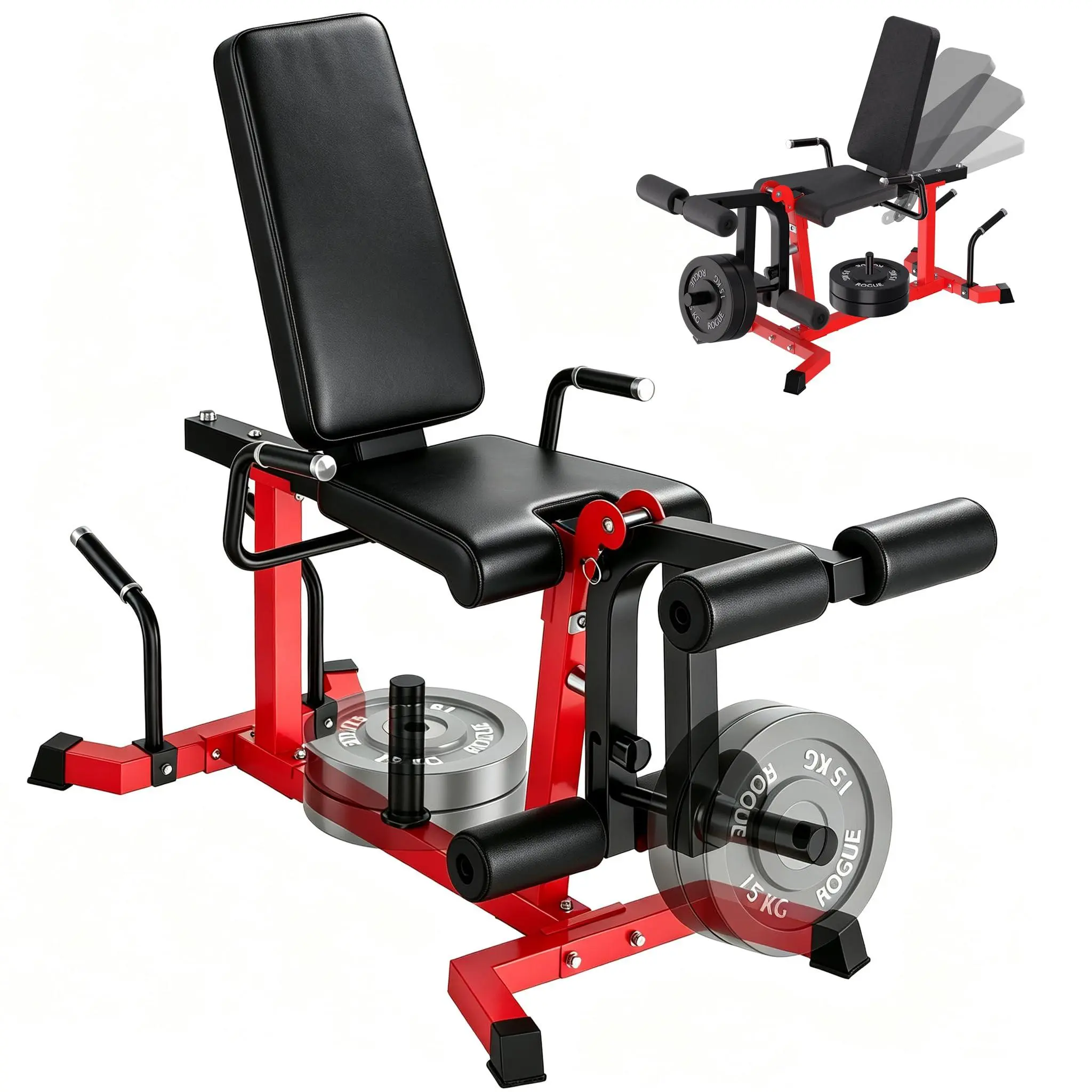 GARVEE Leg Extension and Curl Machine Adjustable Seated SUB1922, Multifunctional Leg Exercise Equipment for Home Gym Full Lower Body Muscle Training
