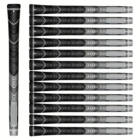 13pcs Standard/Midsize Cord-Rubber-Polyurethane Synthetic Golf Club Grips Set, Golf Regripping Kit with High-Grade Environmentally Rubber, Comfortable Material, Hexagonal Design for Control, Regripping Parts