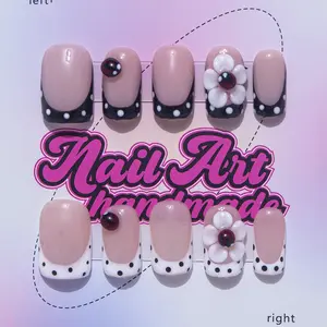 Y2K Style Acrylic Nails Set, Square Shape, Handmade Wearable, Includes 3 Sizes (s M L), Perfect Gift for Women & Girls, Handmade Press On