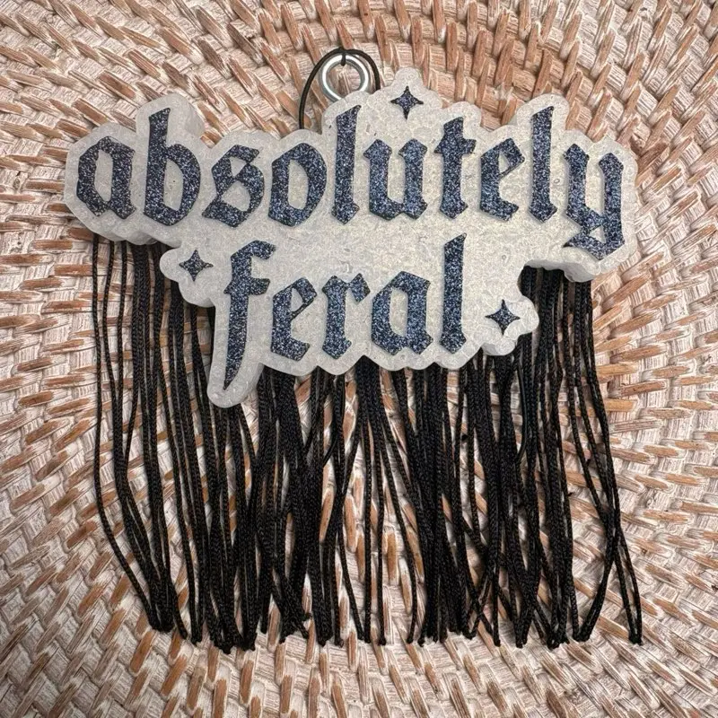 Absolutely Feral Fringed Car Air Freshener, Automotive Interior Accessory
