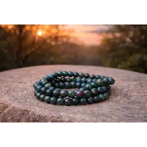 Natural Blue Ruby Crystal Stone Energy Bracelets