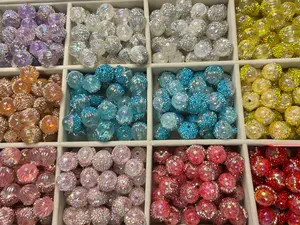 Fancy Partial Rhinestone Beads 16MM