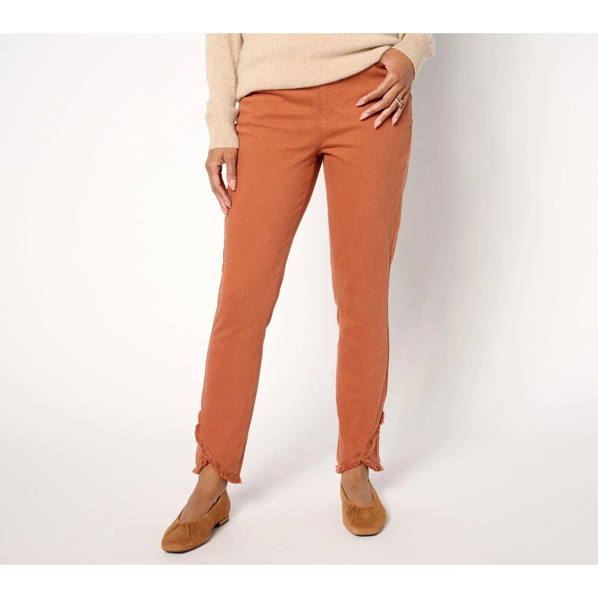 Isaac Mizrahi Live! Regular Knit Denim Slim Leg Ankle Jeans