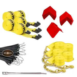 Flatbed Starter Kit - Winch Straps + Tarp Straps + Corner Protectors + Winch Bar - 81 Pieces
