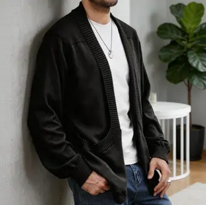Men’s casual loose-fit versatile loungewear jacket, suitable for home wear, casual outfits, and old money–style looks.