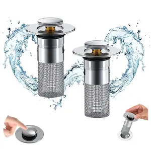 Universal Anti-Clog Bathroom Sink Stopper, Fits All Drain Hole Sizes