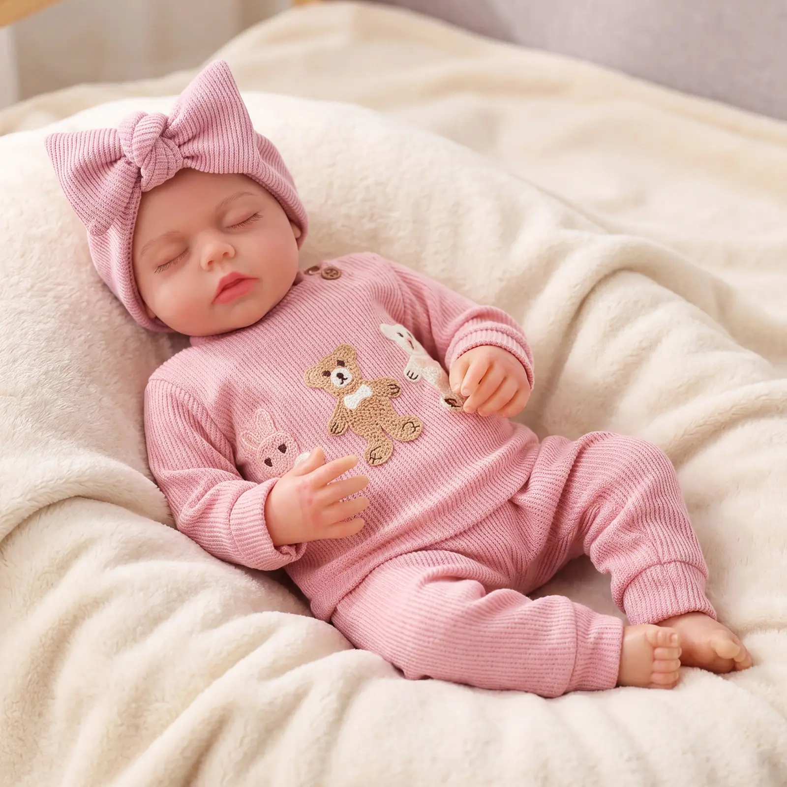 #Summervibes#DealsForYouDays BABESIDE Lifelike Reborn Baby Dolls 20Inch Fabric Body & Vinyl Limbs Real Life Baby Dolls with Toy Accessories for Kids Age 3+ Perfect Mother's Day Valentine's Day Children's Day & Christmas Gifts