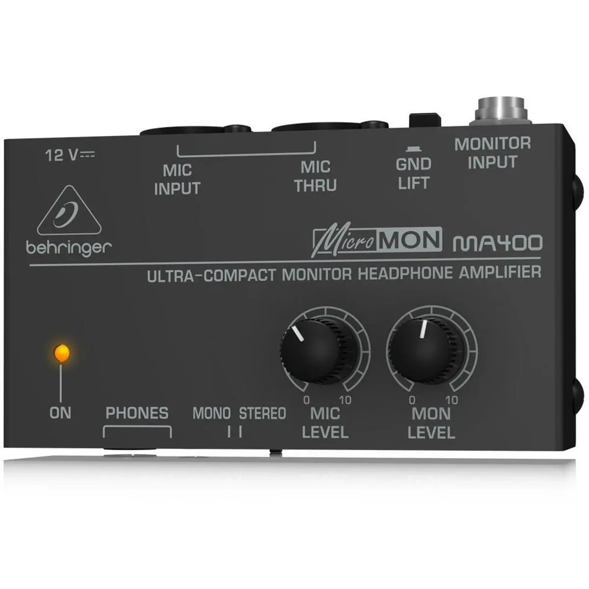 Behringer Micromon MA400 Ultra-Compact Stereo Monitor Headphone Amplifier - Durable Audio Device, 15Hz-25kHz Bandwidth, 2kOhms Input Impedance, Compatible with Mixers