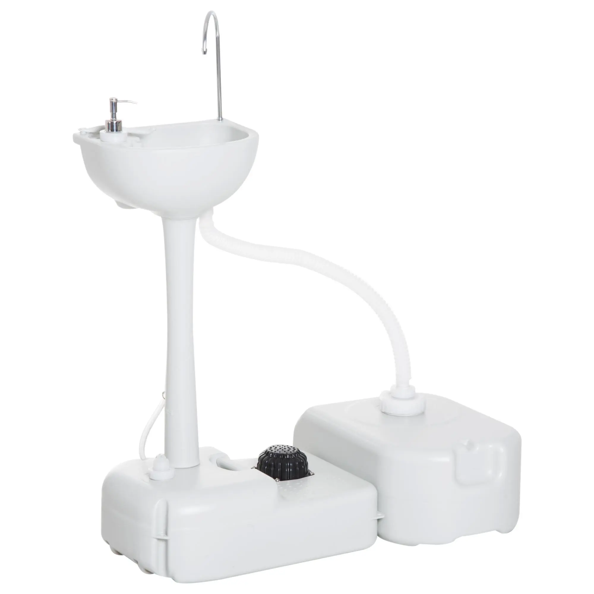 kleankin Portable Hand Washing Station, Sturdy HDPE Material with Rolling Wheels, Convenient Faucet, and Soap Dispenser, Camper RV Accessories for Outdoor Events