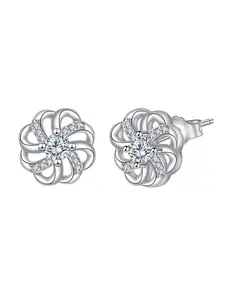 18k White Gold Plated Celtic Knot Infinity Stud Earrings for Women, Hypoallergenic Piercing Studs for Sensitive Ears, Trendy Dainty Irish Gifts