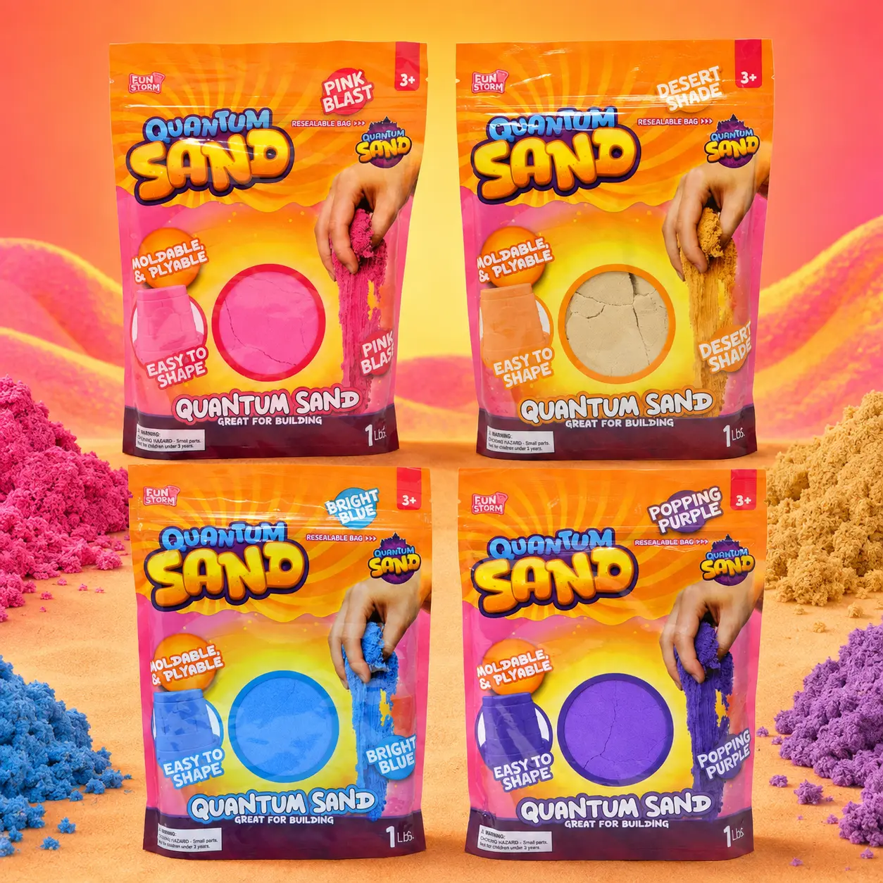 Magentic Sand - 1 lb Moldable Squishy Sensory Play Toy, Pool & Beach Activity Toy for Kids, Color-Selectable